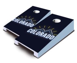 "Colorado Neon Sign" Tabletop Cornhole Set